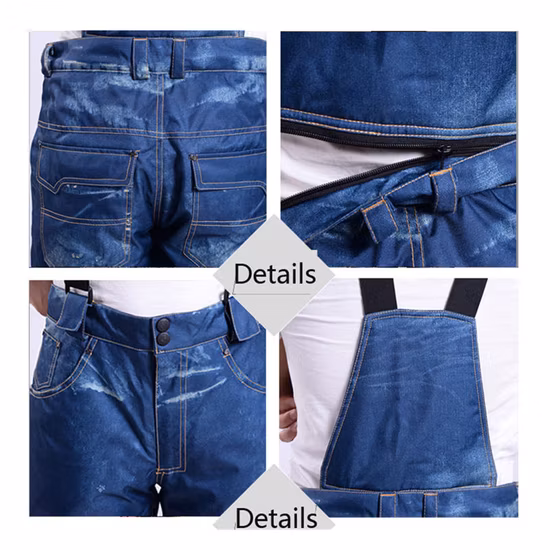 Pantalon de ski de neige pour sports de plein air 100 % polyester coupe-vent de haute qualité